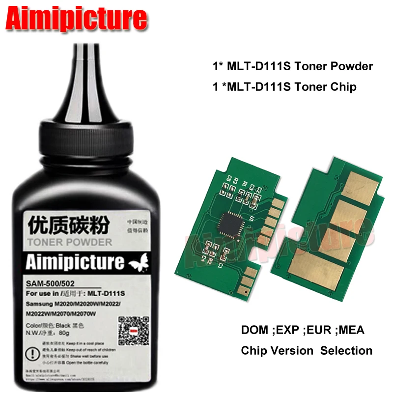 MLT-D111S D111S 111 111S Refill Toner and toner cartridge chip For samsung M2020 M2022 M2070 M2026 printer 80g+1pc/lot
MLT-D111S D111S 111 111S Refill Toner and toner cartridge chip For samsung M2020 M2022 M2070 M2026 printer 80g+1pc/lot
