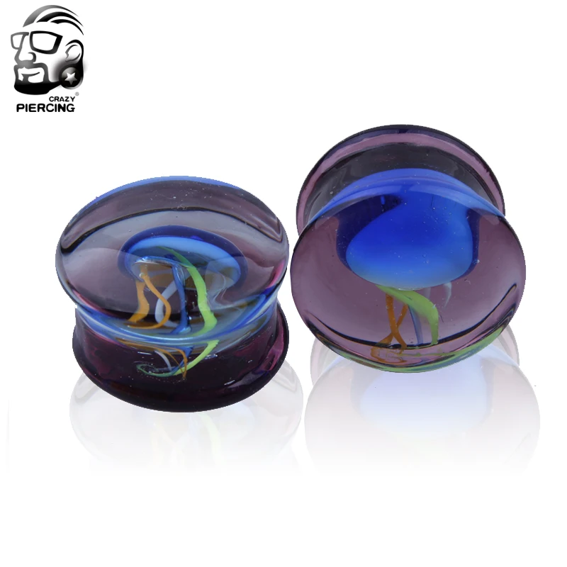1 pcs 8-16mm GLass Ear Reamer Tunnel Plug colorful jellyfish Luminous Ear Expander Stretcher Body Piercing Jewelry women
1 pcs 8-16mm GLass Ear Reamer Tunnel Plug colorful jellyfish Luminous Ear Expander Stretcher Body Piercing Jewelry women