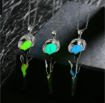 Classic couple flowers luminous pendant Silver Plated creative noctilucent necklace 20pcs/lot
Classic couple flowers luminous pendant Silver Plated creative noctilucent necklace 20pcs/lot