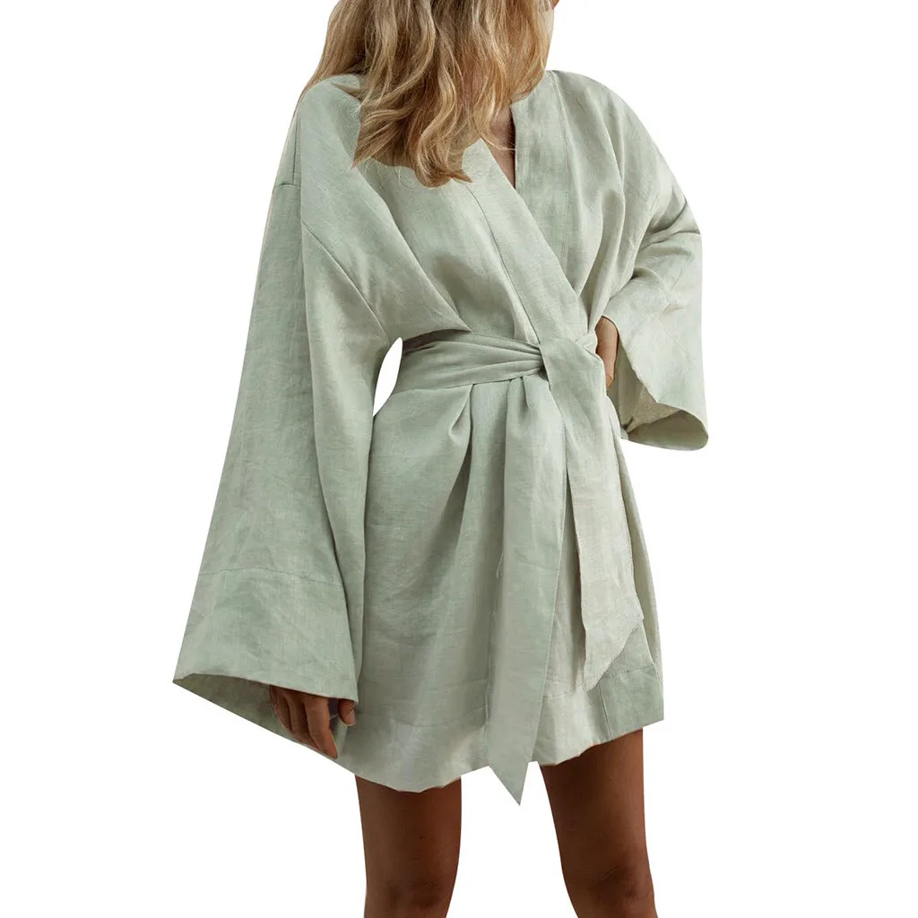 mini Robe Women homewear Slim Summer Cotton Lace up Lazy Beach Dress long sleeve d90704
mini Robe Women homewear Slim Summer Cotton Lace up Lazy Beach Dress long sleeve d90704