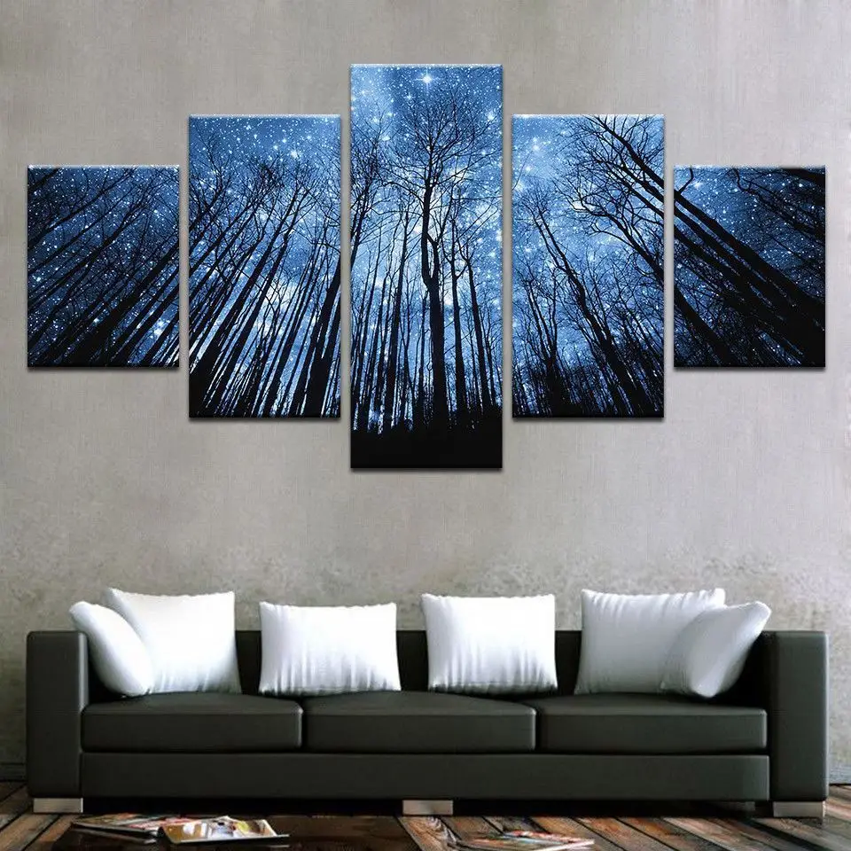 Artistic originality Indoor Decor Starry Night In The Forest print decoration canvas in 5 pieces
Artistic originality Indoor Decor Starry Night In The Forest print decoration canvas in 5 pieces