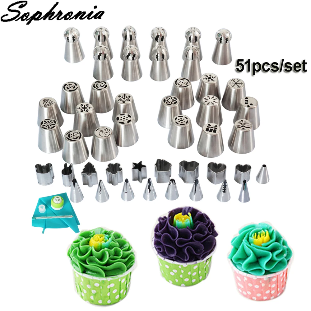 Sophronia 51PCS/set Icing Nozzles Cake Cupcake Decorating Piping Tips Nozzles Ball Stainless Steel Cake Decorating Tools CS109
Sophronia 51PCS/set Icing Nozzles Cake Cupcake Decorating Piping Tips Nozzles Ball Stainless Steel Cake Decorating Tools CS109