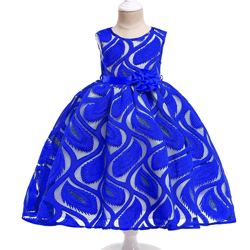 Elegant Belt Flower Girls Dresses Children Princess Birthday Wedding Party Ball Gown Fashion Baby Girls Dress For Kids Clothes (8)