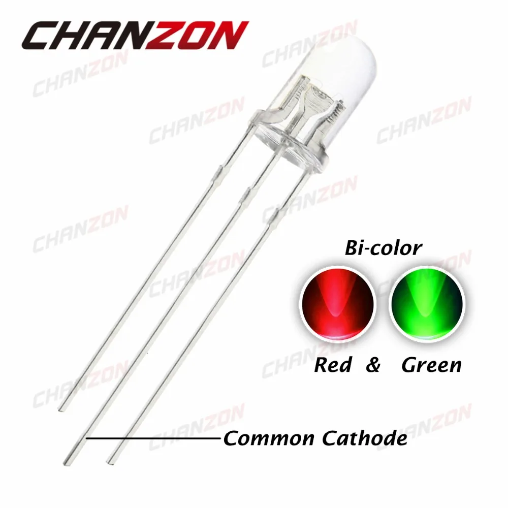 100pcs LED 5mm Diode Dual Color Red Green Common Cathode 5 mm High Brightness Transparent Round Bi-Color Light-Emitting Diode
100pcs LED 5mm Diode Dual Color Red Green Common Cathode 5 mm High Brightness Transparent Round Bi-Color Light-Emitting Diode