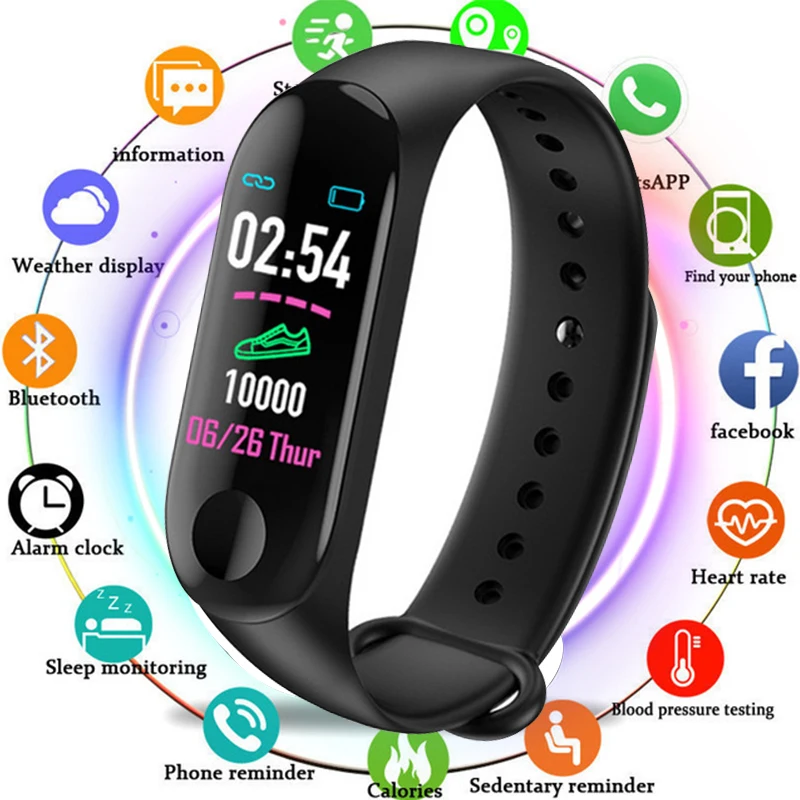 Fitness Smart Bracelet Blood Pressure & Heart Rate Monitor Colorful Touch Screen Smart Band Wristband Step Counter PK Mi Band 3
Fitness Smart Bracelet Blood Pressure & Heart Rate Monitor Colorful Touch Screen Smart Band Wristband Step Counter PK Mi Band 3