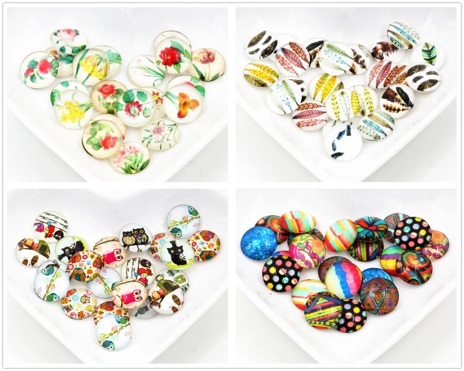 Hot Sale 50pcs 12mm New Fashion 4 Style Mixed Handmade Photo Glass Cabochons Pattern Domed Jewelry Accessories Supplies.
Hot Sale 50pcs 12mm New Fashion 4 Style Mixed Handmade Photo Glass Cabochons Pattern Domed Jewelry Accessories Supplies.