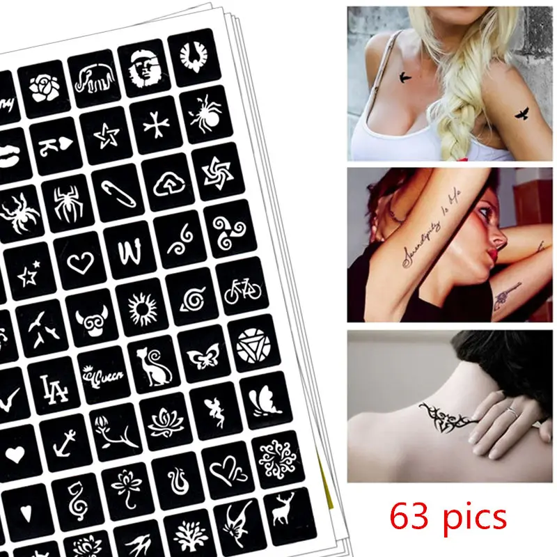 63 pics Henna Tattoo Stencils DIY Drawing Airbrush Mehndi Body Art Small Animals Tatoo Stencil Jagua Templates
63 pics Henna Tattoo Stencils DIY Drawing Airbrush Mehndi Body Art Small Animals Tatoo Stencil Jagua Templates