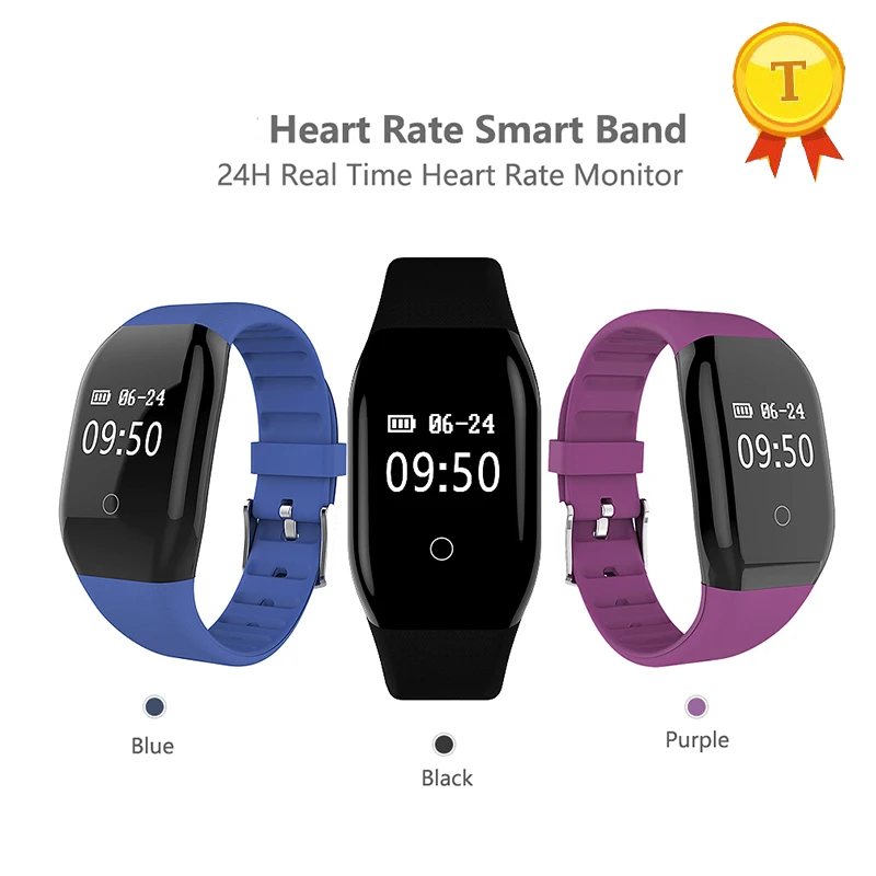 2018 New arrival smartband wristband multi-color straps 24 real time heart rate monitoring IP67 waterproof and dustproof design |