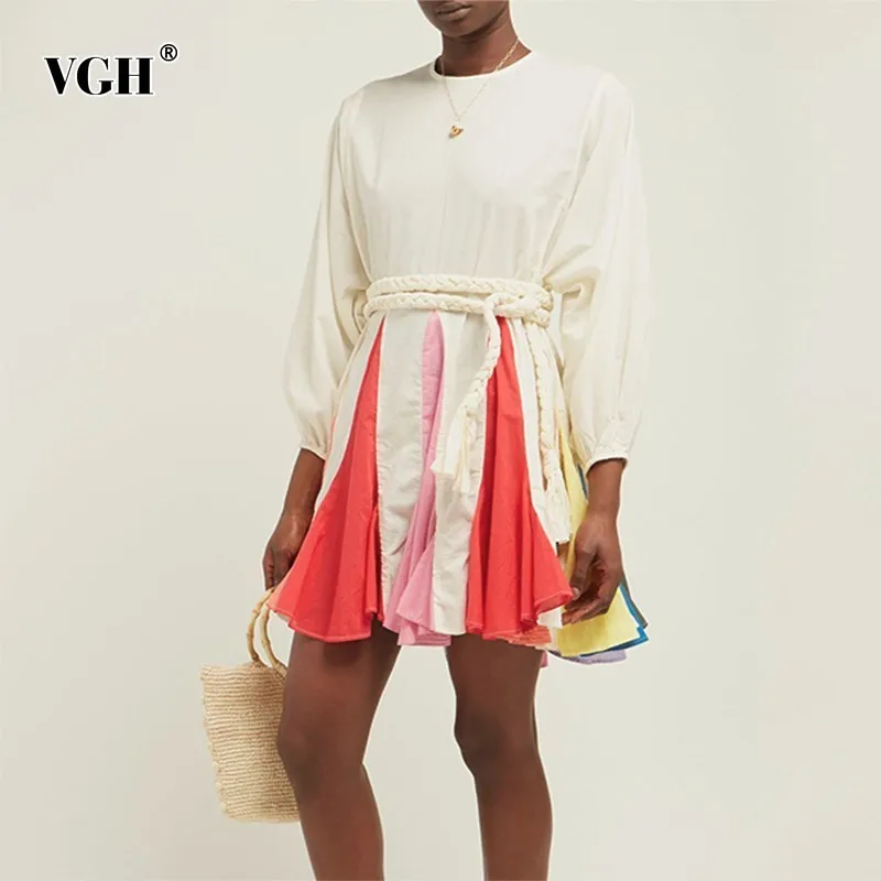 VGH Summer Hit Color Patchwork Women Dress O Neck Long Puff Sleeve Bandage Slim Bohemian A Line Female Dresses Fashion New 2019
VGH Summer Hit Color Patchwork Women Dress O Neck Long Puff Sleeve Bandage Slim Bohemian A Line Female Dresses Fashion New 2019