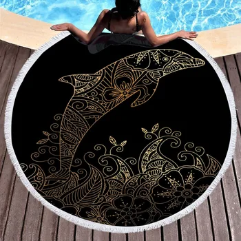 Round Dolphin Pattern Print Beach Towel Diameter 150cm Microfiber Towel with Tassel Fringe Yoga Mat Adult Child
Round Dolphin Pattern Print Beach Towel Diameter 150cm Microfiber Towel with Tassel Fringe Yoga Mat Adult Child