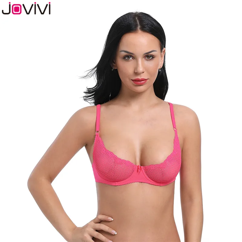Jovivi Summer Women's Sexy Lace Bra Mesh Delicate Underwire Unlined Demi Bra 1/2 Cup Black / White / Beige / Neon Pink Bra 1pc
Jovivi Summer Women's Sexy Lace Bra Mesh Delicate Underwire Unlined Demi Bra 1/2 Cup Black / White / Beige / Neon Pink Bra 1pc