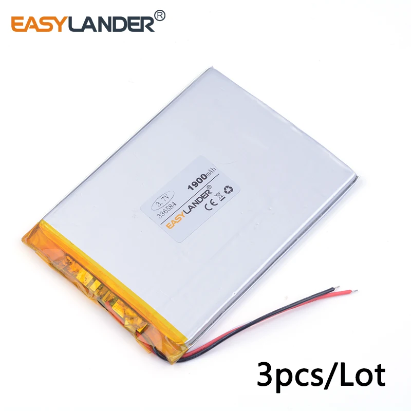 3 шт./лот 7 v литий-ионный полимерный аккумулятор 336584 1900mah может быть настроен оптом