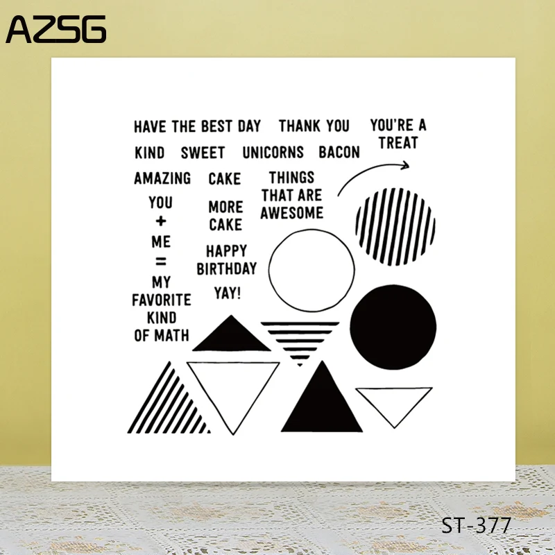 AZSG Multiple Shapes Round Triangular Clear Stamps For DIY Scrapbooking/Card Making/Album Decorative Silicone Stamp Crafts
AZSG Multiple Shapes Round Triangular Clear Stamps For DIY Scrapbooking/Card Making/Album Decorative Silicone Stamp Crafts