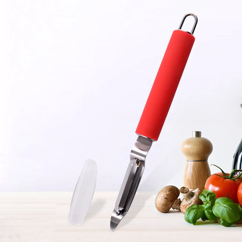 1 Pc Stainless Steel Fruit Peeler Zester With Silicone Handle Vegetable Cutter Potato Carrot Planer Grater Kitchen Gadgets 
1 Pc Stainless Steel Fruit Peeler Zester With Silicone Handle Vegetable Cutter Potato Carrot Planer Grater Kitchen Gadgets