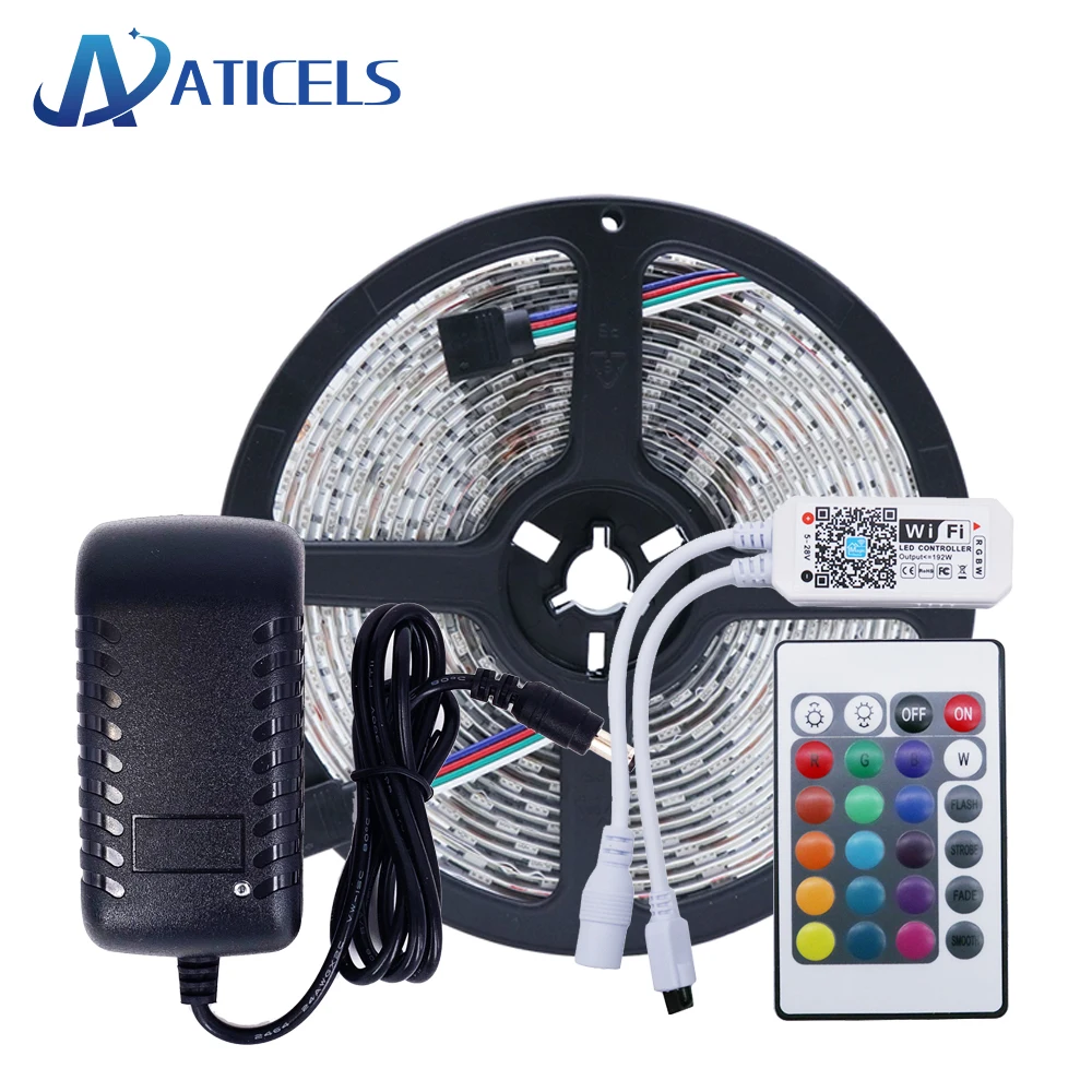 DC12V LED Strip 5050 RGB RGBW RGBWW 60LEDs/m 5M + WiFi LED Controller + 3A power supply LED Strip SET
DC12V LED Strip 5050 RGB RGBW RGBWW 60LEDs/m 5M + WiFi LED Controller + 3A power supply LED Strip SET