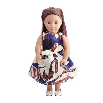 Doll clothes Navy blue printed dress toy accessories fit 18 inch Girl doll and 43 cm baby doll c146
Doll clothes Navy blue printed dress toy accessories fit 18 inch Girl doll and 43 cm baby doll c146