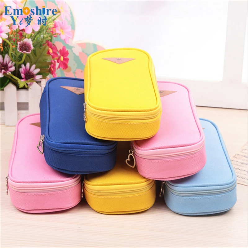 Emoshire Korean stationery simple wind candy color large capacity multi - functional pencil bag flip pencil case stationery student pencil case (2)