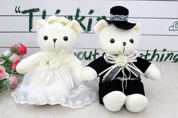 a pair of cute small wedding dress couples happy bear doll car doll bed doll wedding gift about 20cm
a pair of cute small wedding dress couples happy bear doll car doll bed doll wedding gift about 20cm