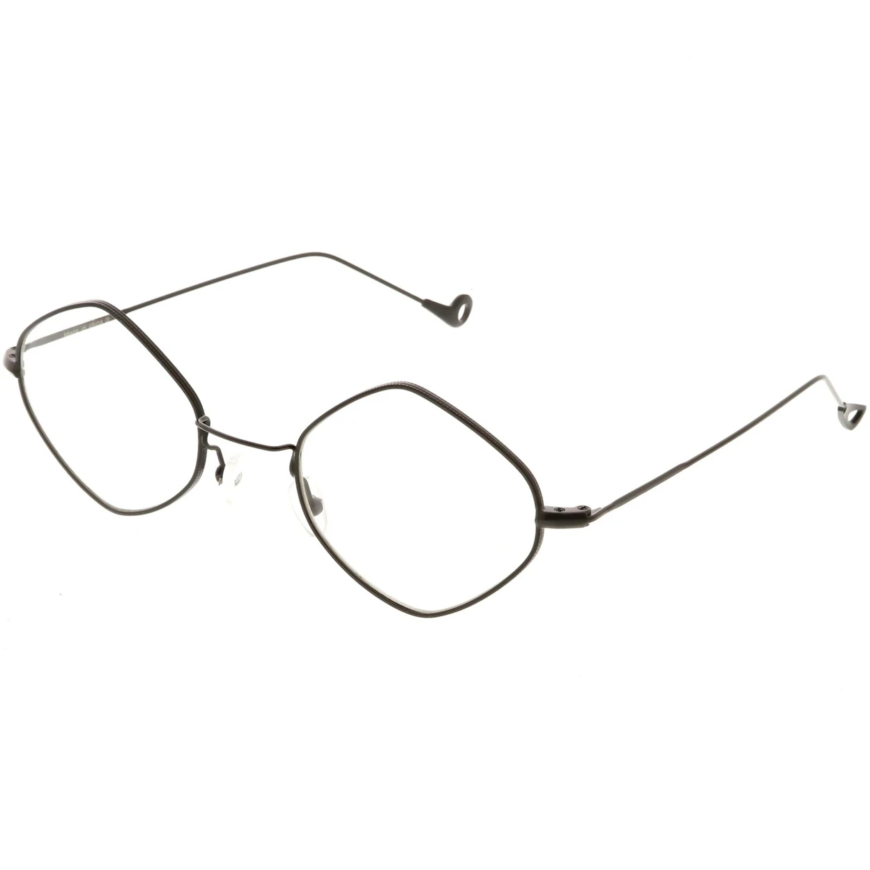 Premium Small Metal Diamond Eyeglasses Ultra Slim Arms Color Tinted Flat Lens 51mm (5)