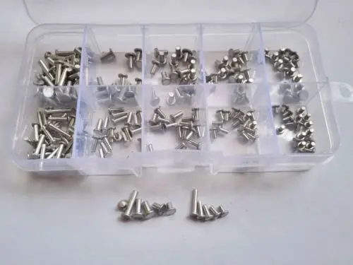 220pcs M2/M2.5 Flat Head Aluminum Rivets Solid Rivet Assortment Kit Set High Quality
220pcs M2/M2.5 Flat Head Aluminum Rivets Solid Rivet Assortment Kit Set High Quality