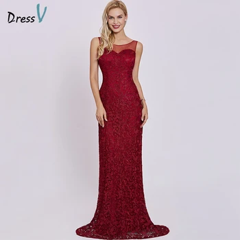 Dressv red long evening dress cheap scoop neck sleeveless sheath lace sweep train wedding party formal dress evening dresses
Dressv red long evening dress cheap scoop neck sleeveless sheath lace sweep train wedding party formal dress evening dresses