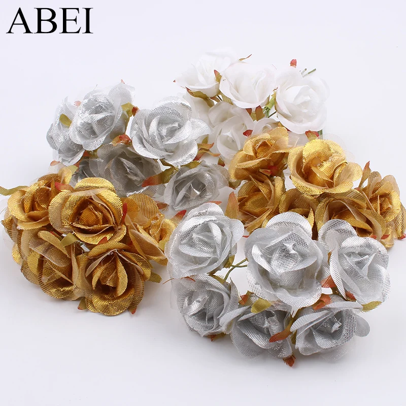 6pcs/lot Artificial Gold/Silver/White Silk Flower Bouquet For Wedding Party Home Christmas Decoration DIY Floral Wreath Garland
6pcs/lot Artificial Gold/Silver/White Silk Flower Bouquet For Wedding Party Home Christmas Decoration DIY Floral Wreath Garland