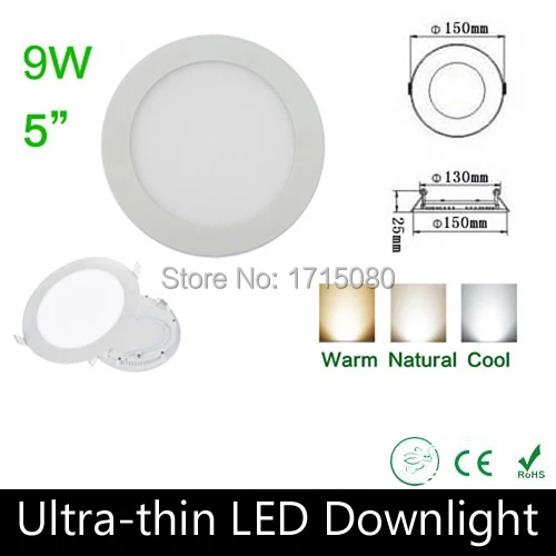 10 pcs/lot High power 9W LED panel light round LED Recessed ceiling light natural white for home lighting lamp Via DHL
10 pcs/lot High power 9W LED panel light round LED Recessed ceiling light natural white for home lighting lamp Via DHL