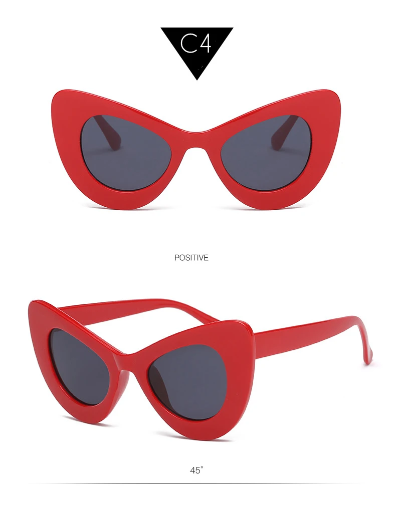 Who Cutie Peak ojo de gato gafas de sol marca diseñadoramujer Who Cutie Peak ojo de gato gafas de sol marca diseñadoramujer