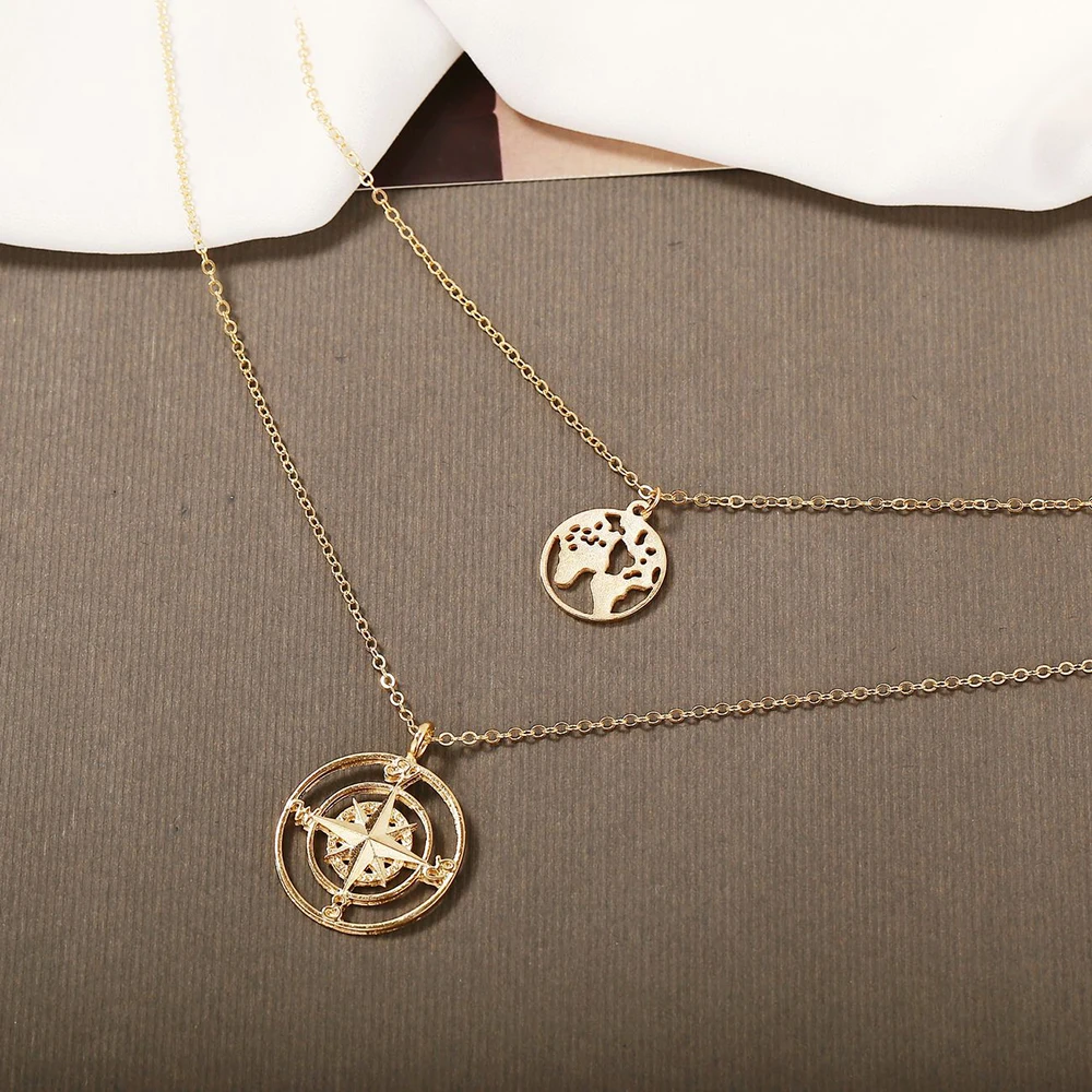 Compass Map Pendant Women Necklace Gold Color Choker Layered Chain Necklaces Trendy Fashion Indian Jewelry Boho Vintage MA002
Compass Map Pendant Women Necklace Gold Color Choker Layered Chain Necklaces Trendy Fashion Indian Jewelry Boho Vintage MA002