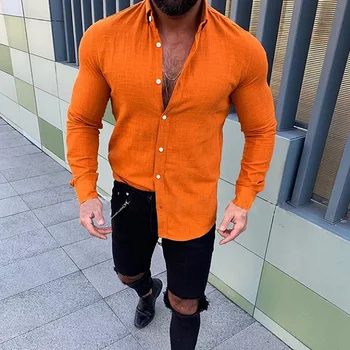 In the spring of 2020 the new buttons lapel long-sleeved shirt men's comfortable linen shirt
In the spring of 2020 the new buttons lapel long-sleeved shirt men's comfortable linen shirt