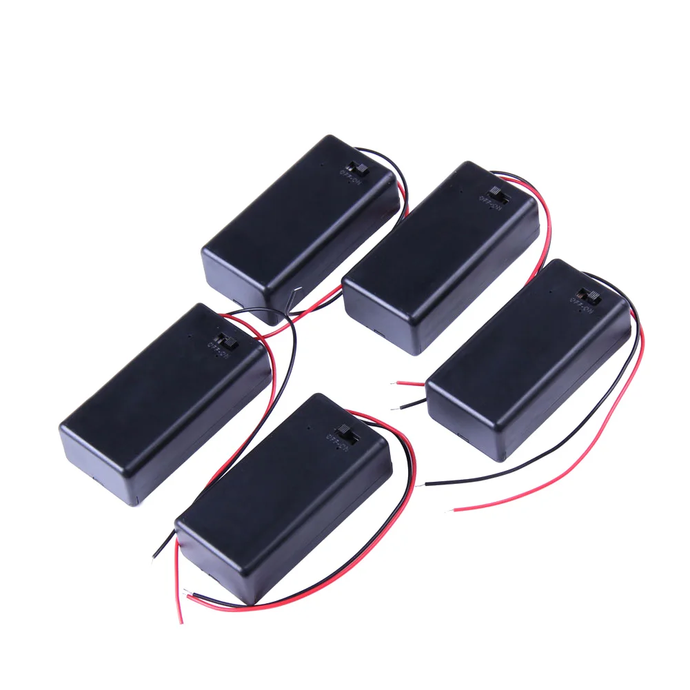 5 Pcs/Set 9V Battery Holder Box Case with Wire Lead ON/OFF Switch Cover Dropshipping |