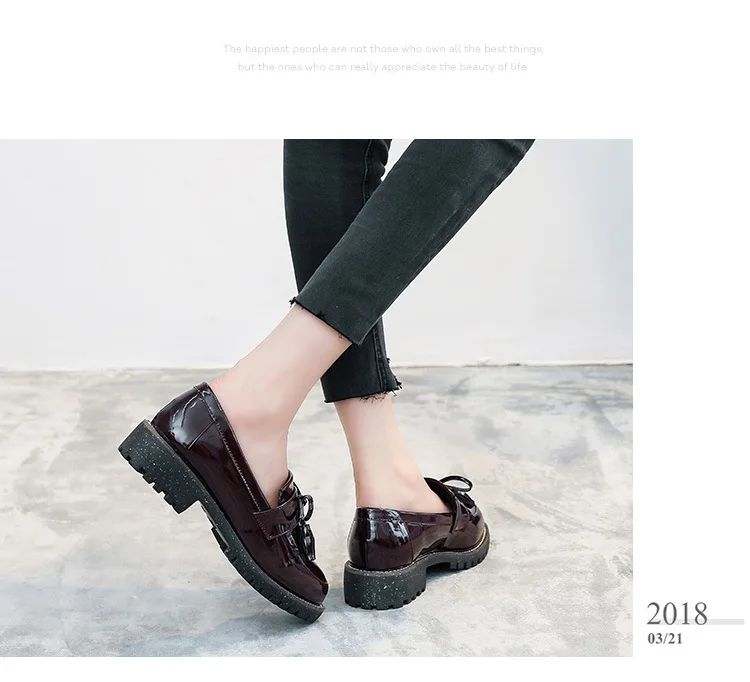 Slip On PU Women Loafers Fashion England Summer Women Flats Non-slip Retro Heels Casual Wedge Ladies Leather shoes New VT215 (9)