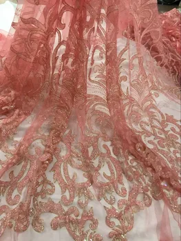 Pretty peach French net lace fabric with glitter elegant evenint net lace material for party dress UN108(5yards/lot)
Pretty peach French net lace fabric with glitter elegant evenint net lace material for party dress UN108(5yards/lot)