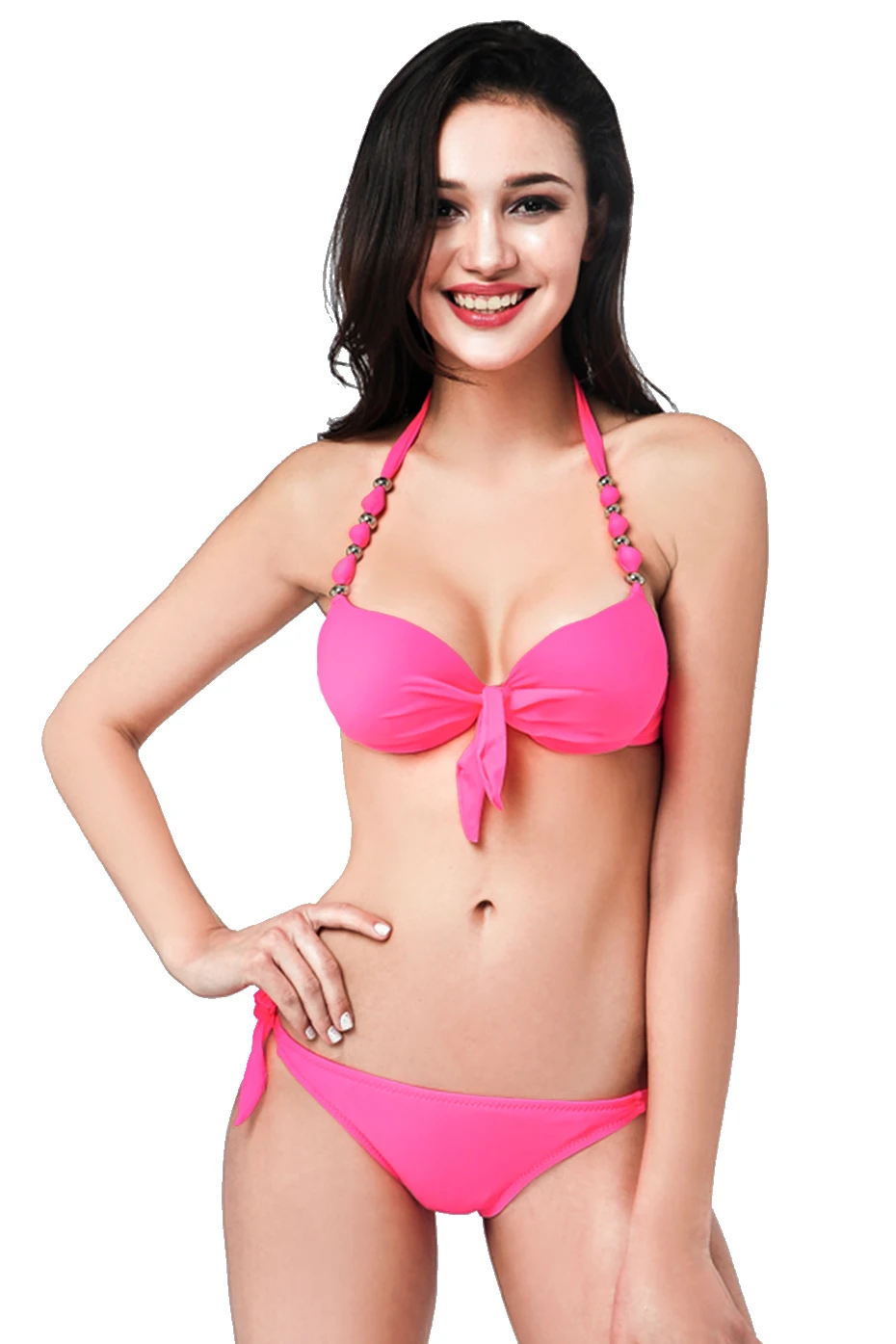 Faerdasi Halter Bikini Set Low Waist Bathing Suits Women Sexy Push Up Beachwear with Tie Side and Center Bow Swimwear Swimsuit 33 Faerdasi Halter Bikini Set Low Waist Bathing Suits Women Sexy Push Up Beachwear with Tie Side and Center Bow Swimwear Swimsuit 33