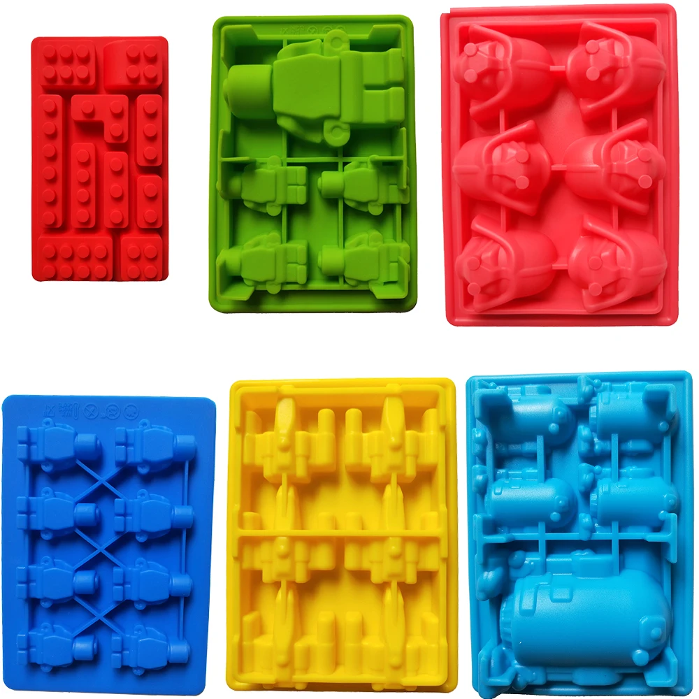 

12 style Lego Brick Blocks Shaped Cake Mold Star Wars Ice Tray Silicone Chocolate Candy Mold X-Wing Ice cube Tray Fondant Moulds