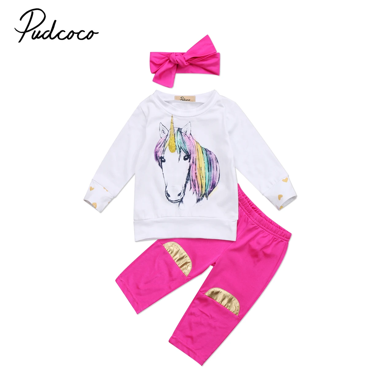 2017 New Babies 3 pcs Bronzing Cartoon Clothing Set Baby Girls T-shirt+Long Pants+Headband Outfits Set Clothes
2017 New Babies 3 pcs Bronzing Cartoon Clothing Set Baby Girls T-shirt+Long Pants+Headband Outfits Set Clothes