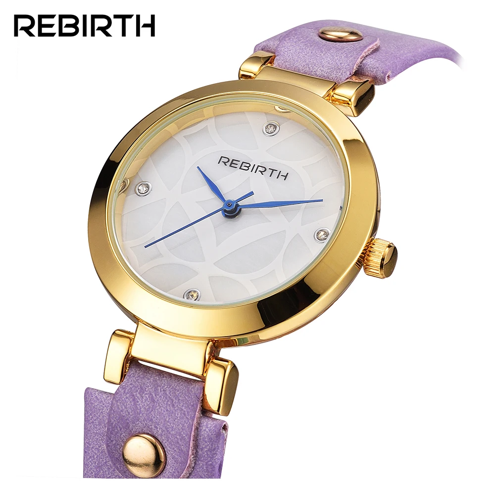 Elegant REBIRTH Luxurious Brand Women's Fashion Bracelet Watch Simple Design Gold Dial Blue Hands Leather Quartz Female Watches
Elegant REBIRTH Luxurious Brand Women's Fashion Bracelet Watch Simple Design Gold Dial Blue Hands Leather Quartz Female Watches