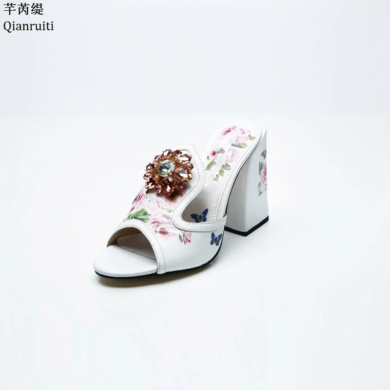 Qianruiti Printing Leather Slingbacks Women Pumps Studded Crystal High Heels Women Sandals Peep Toe Block Heels Women Shoes
Qianruiti Printing Leather Slingbacks Women Pumps Studded Crystal High Heels Women Sandals Peep Toe Block Heels Women Shoes