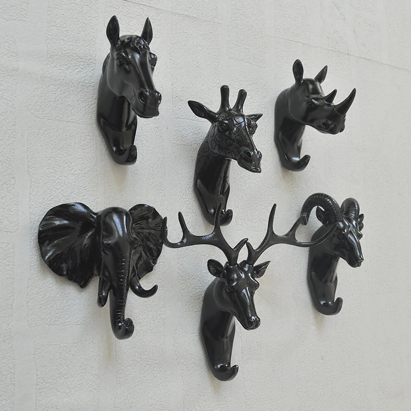 Deer head hooks creative three dimensional animal heads European style living room doors back walls clothes walls keys deco
Deer head hooks creative three dimensional animal heads European style living room doors back walls clothes walls keys deco