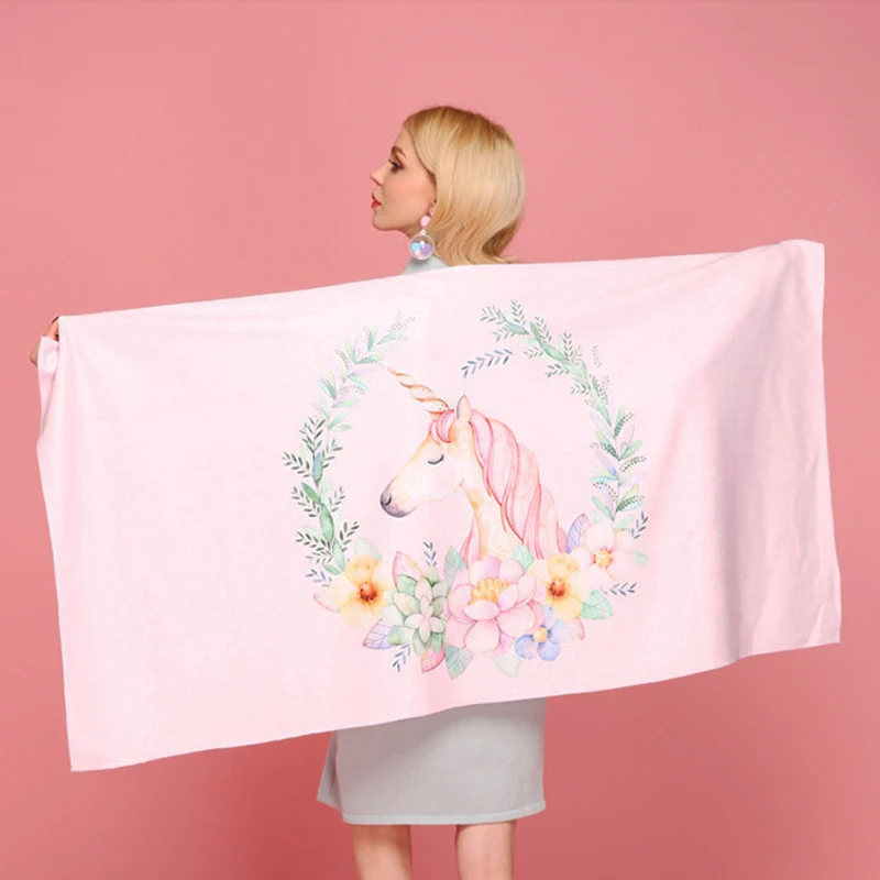 Unicorn Printed Bath Towel Pink / Black Microfiber Beach Towels Rectangle Men Women Quick Dry Sports Towels 70Cm*140Cm
Unicorn Printed Bath Towel Pink / Black Microfiber Beach Towels Rectangle Men Women Quick Dry Sports Towels 70Cm*140Cm