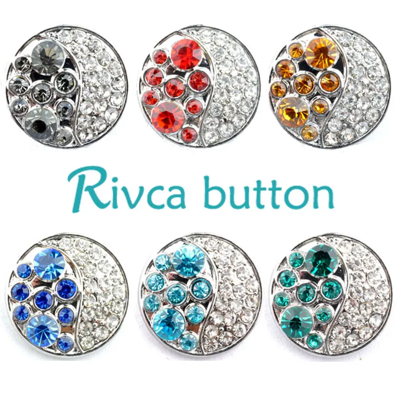 D00795 ying yang 2015 новый браслет с кристаллами Rivca застежка-кнопка для браслета 18 мм