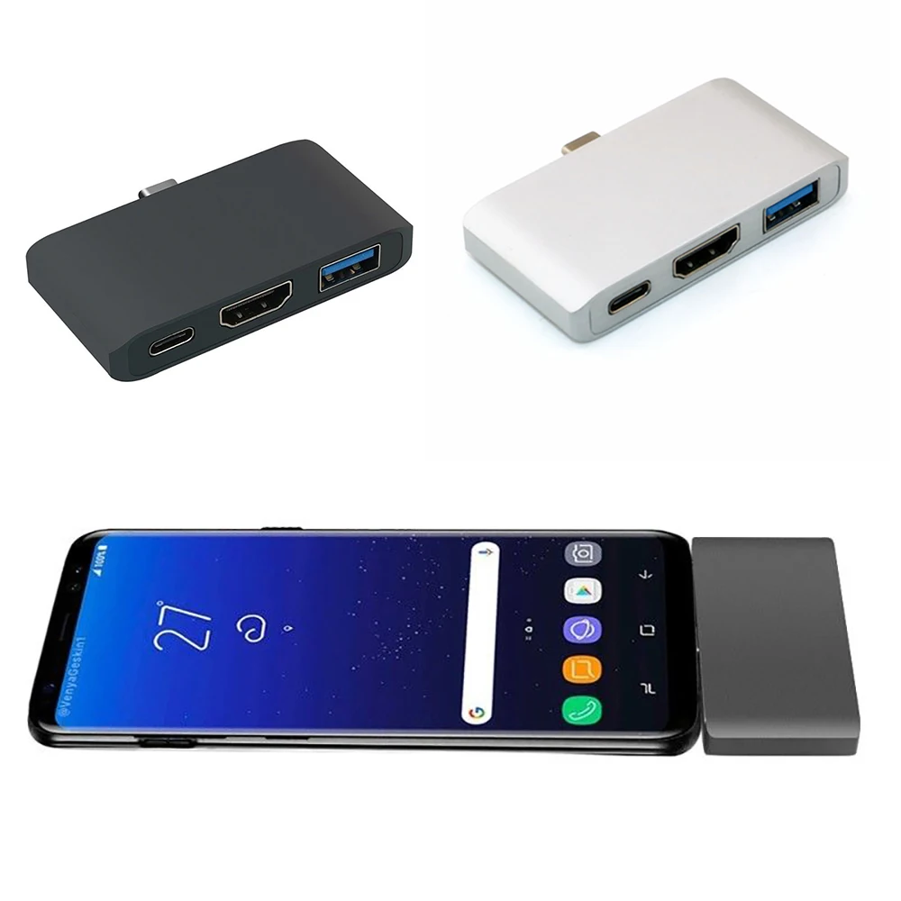 3-в1 USB3.1 type C к HDMI HDTV + PD USB 3 0 адаптер концентратор питания для samsung Galaxy S8/S9 MacBook Air