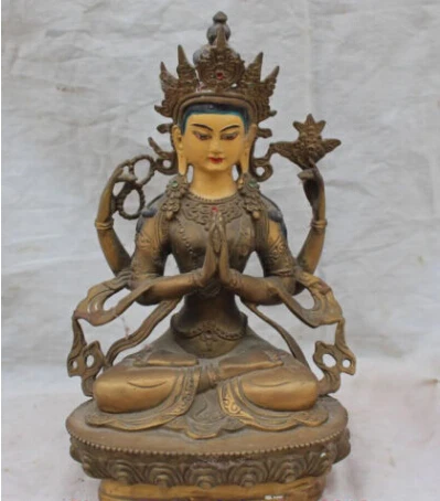 JP S0092 8" Chinese Tibetan Bronze 4 Hands Arms Chenrezig Goddess Buddha Napel Statue
JP S0092 8" Chinese Tibetan Bronze 4 Hands Arms Chenrezig Goddess Buddha Napel Statue