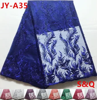 Hot sale 5yard blue african french lace fabric with beads latest african laces nigerian lace fabrics for wedding dress JY-A35
Hot sale 5yard blue african french lace fabric with beads latest african laces nigerian lace fabrics for wedding dress JY-A35