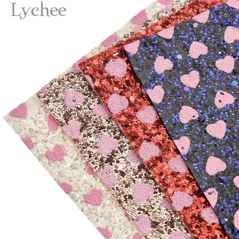 Lychee Life A4 Thick Glitter Heart Fake Leather Fabric High Quality Sewing Synthetic Leather DIY Material For Handbag Garments
Lychee Life A4 Thick Glitter Heart Fake Leather Fabric High Quality Sewing Synthetic Leather DIY Material For Handbag Garments