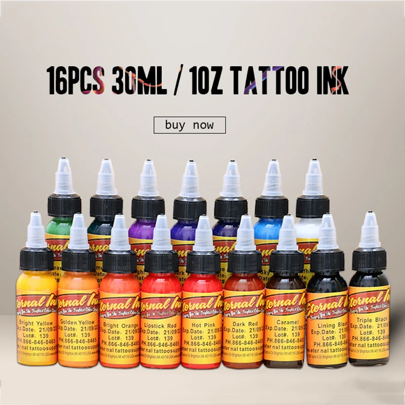16 Colors Tattoo & Body Art Tattoo Ink Kit Permanents Makeup Pigment Set Microblading Tattoo Ink Pigment for Tattoo
16 Colors Tattoo & Body Art Tattoo Ink Kit Permanents Makeup Pigment Set Microblading Tattoo Ink Pigment for Tattoo