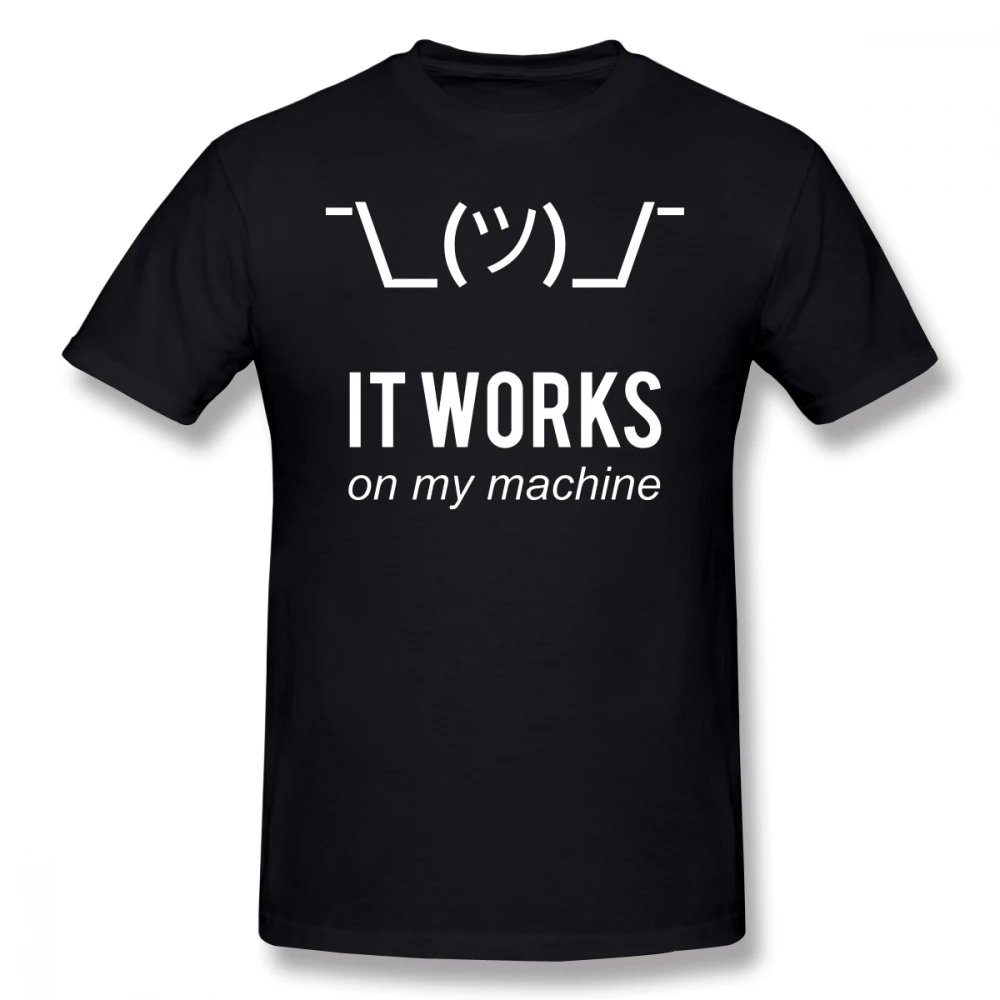 Programmer T Shirt Shrug It Works On My Machine Programmer Excuse Design White Text T-Shirt 100 Percent Cotton Tee Shirt Tshirt
Programmer T Shirt Shrug It Works On My Machine Programmer Excuse Design White Text T-Shirt 100 Percent Cotton Tee Shirt Tshirt
