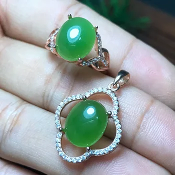 MeiBaPJ Classic Natural Nephrite Jade Gemstone Jewelry Set 925 Sterling Silver 2 Siut Green Stone Fine Jewelry for Women
MeiBaPJ Classic Natural Nephrite Jade Gemstone Jewelry Set 925 Sterling Silver 2 Siut Green Stone Fine Jewelry for Women