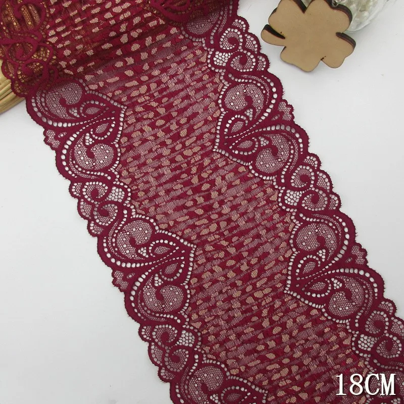 1Yard 18cm Wide Heart Wine Red Stretch Elastic Lace Trim French Net Lace Fabrics For Clothing Accessories Sewing Lace Appliques
1Yard 18cm Wide Heart Wine Red Stretch Elastic Lace Trim French Net Lace Fabrics For Clothing Accessories Sewing Lace Appliques
