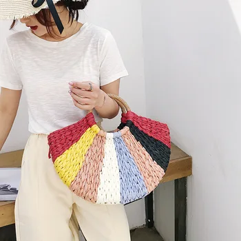 2020 Bohemia Style Fashion Beach Bags Colorful Handmade Woven Bag Women Travel Handmade Handbags Girl Tote Bag
2020 Bohemia Style Fashion Beach Bags Colorful Handmade Woven Bag Women Travel Handmade Handbags Girl Tote Bag